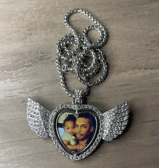 Personalized Heart Wing Necklaces