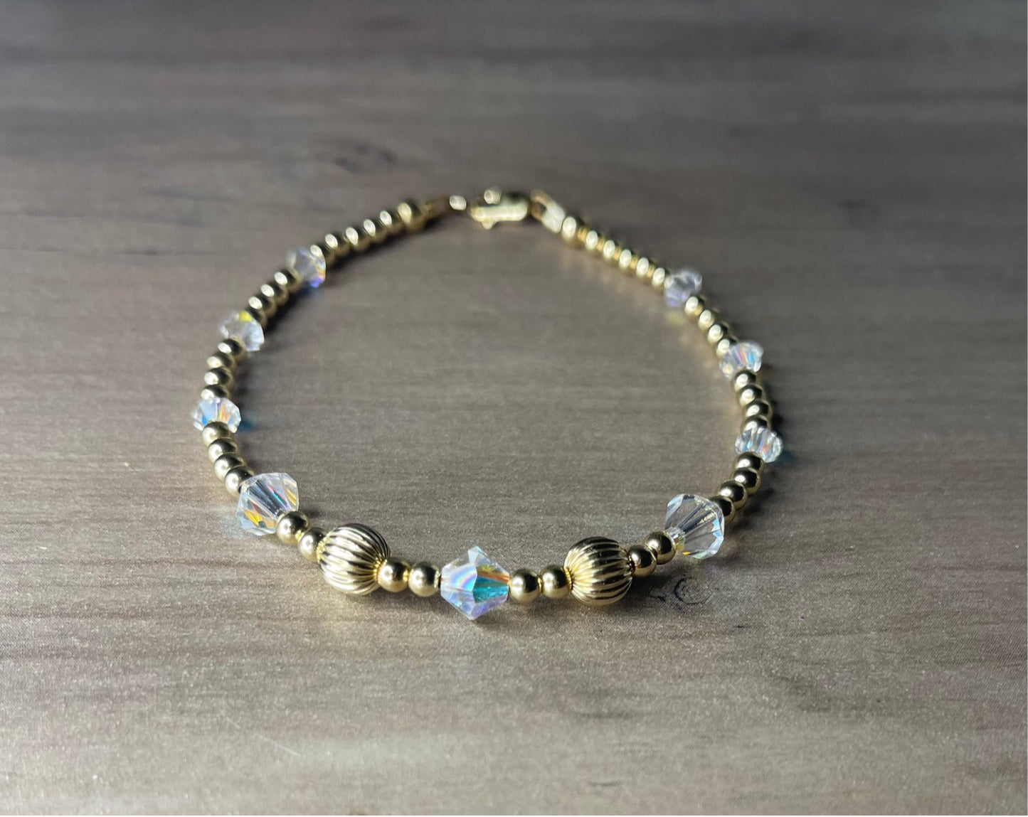 Forever Gold Fancy Twist and Swarovski Bracelets