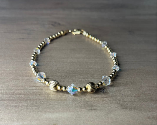 Forever Gold Fancy Twist and Swarovski Bracelets