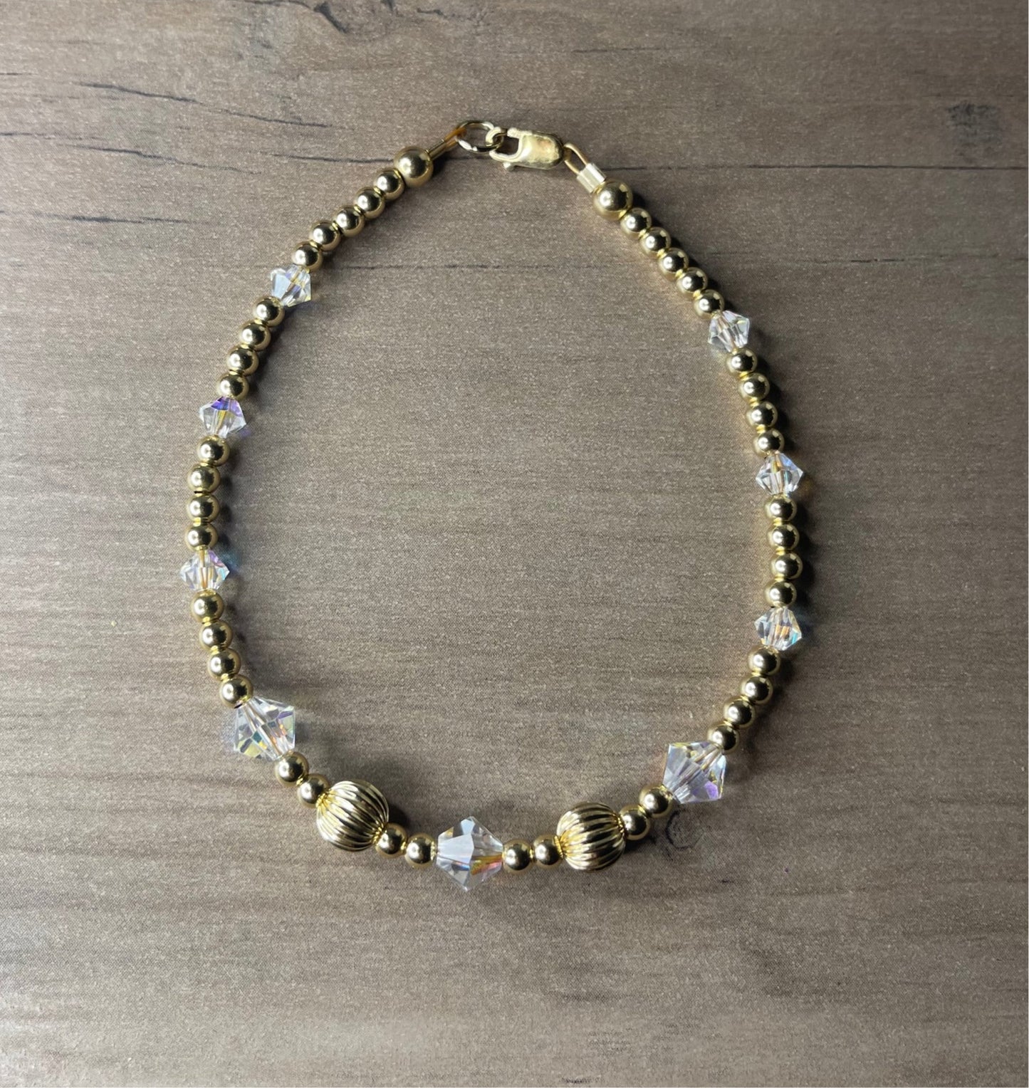 Forever Gold Fancy Twist and Swarovski Bracelets