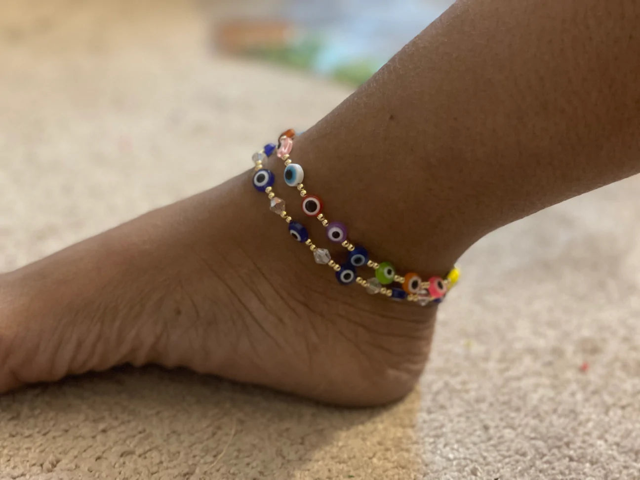 Forever Gold Color Evil Eye Anklet