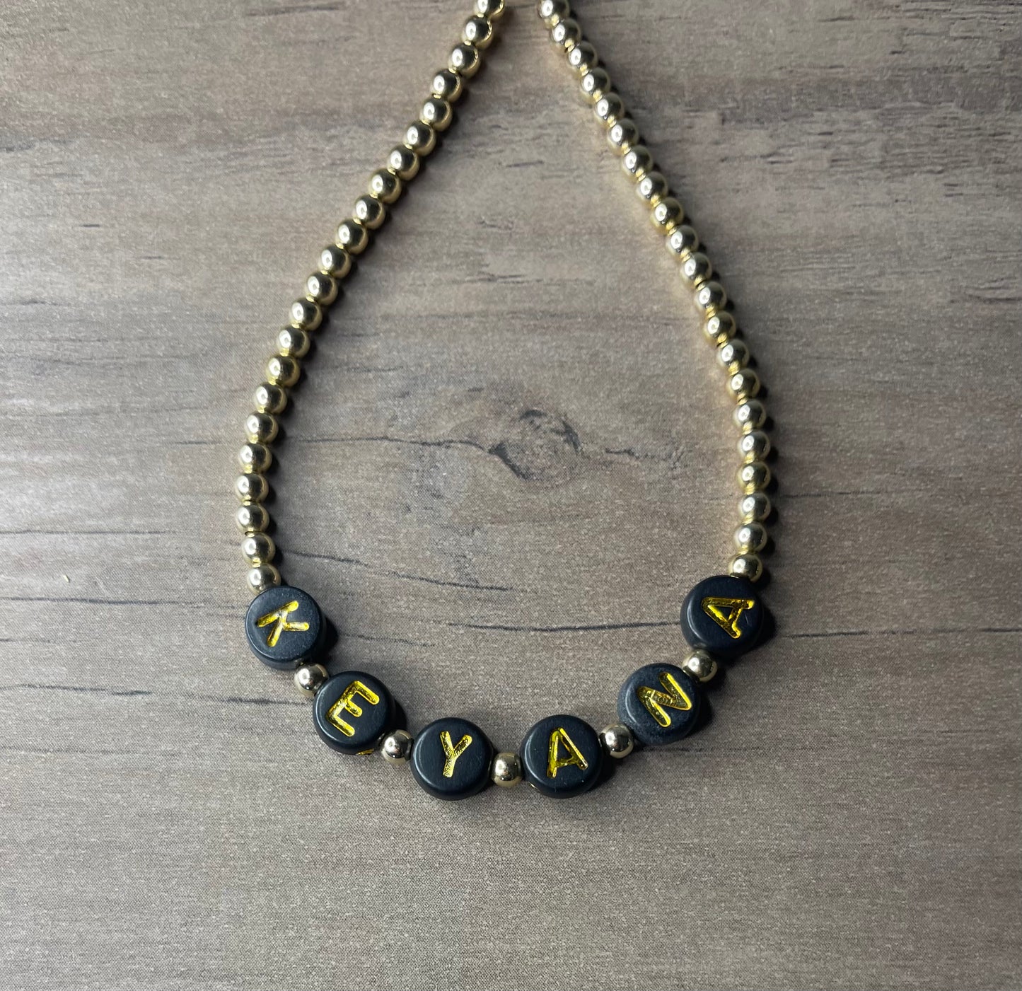 Forever Gold Gold&Black Letter Bracelet