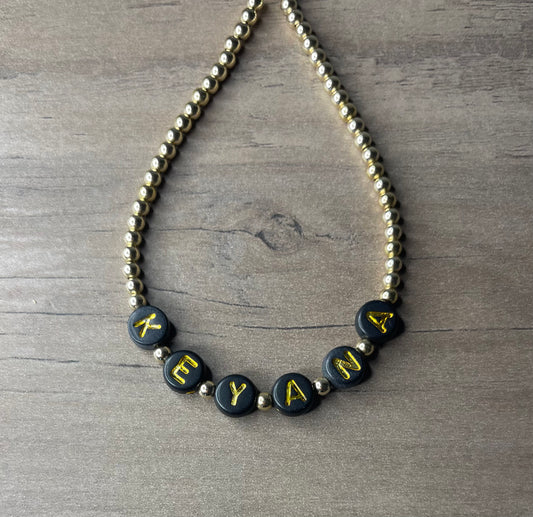 Forever Gold Gold&Black Letter Bracelet