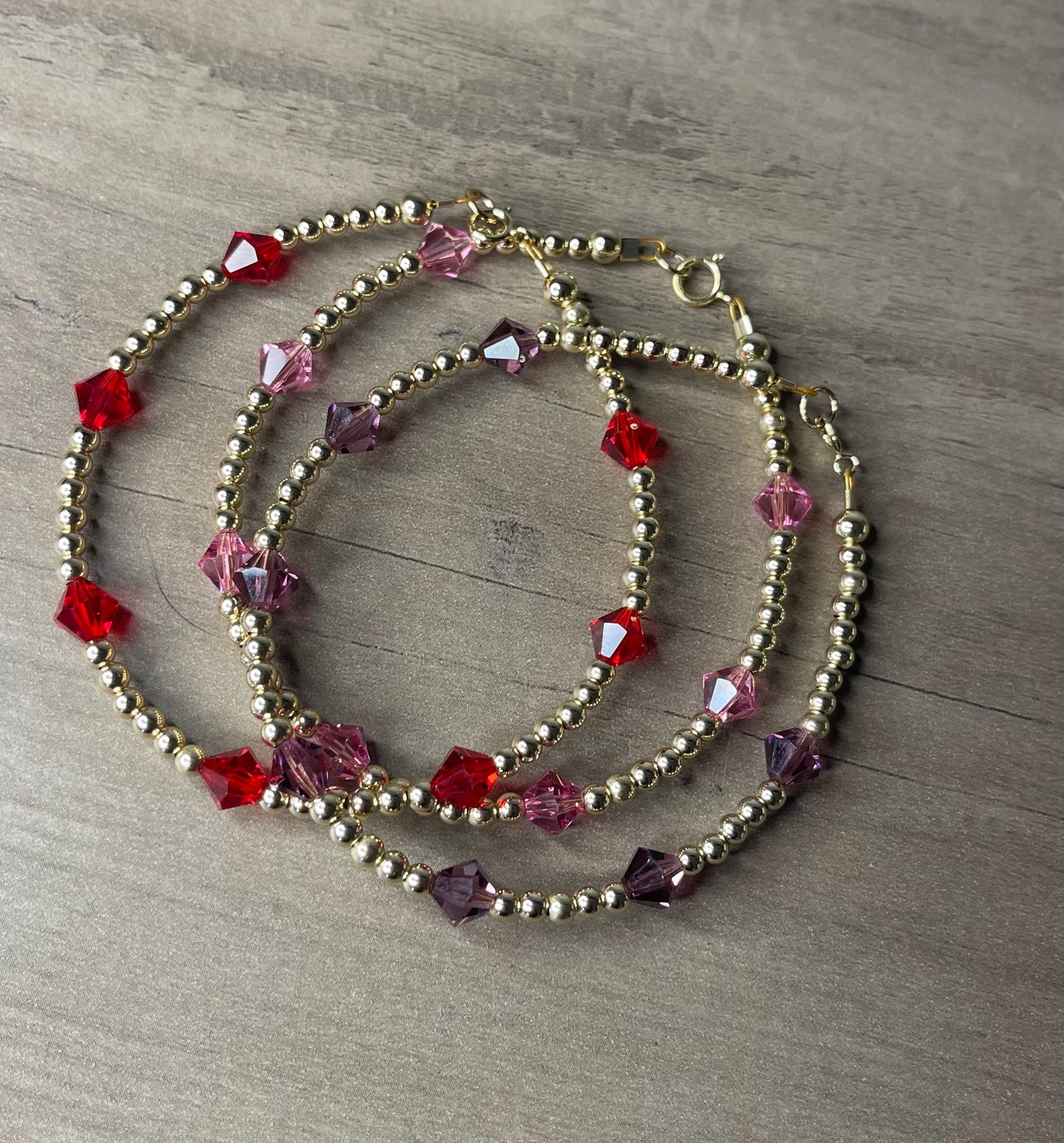 Forever Gold Valentine’s Day Themed Bracelets (Set of 3)