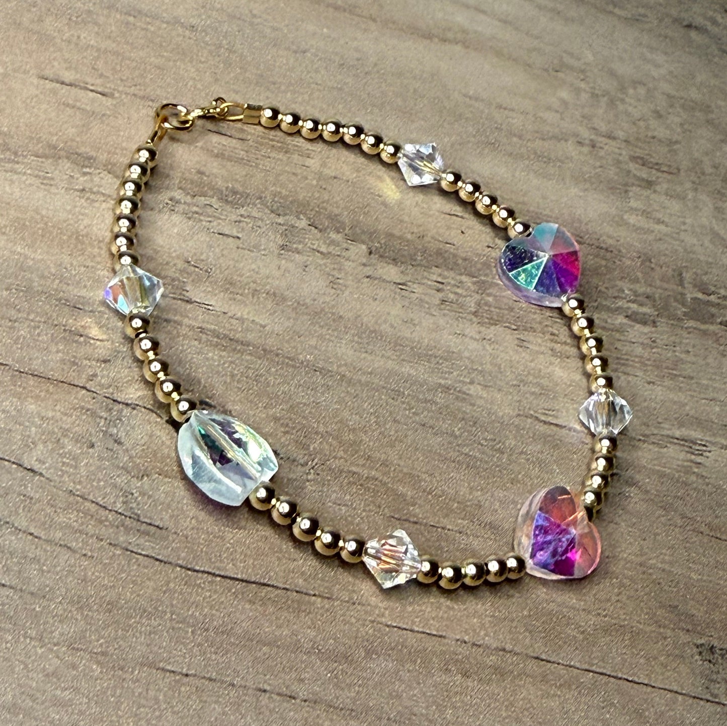 Forever Gold Clear Heart Bracelet