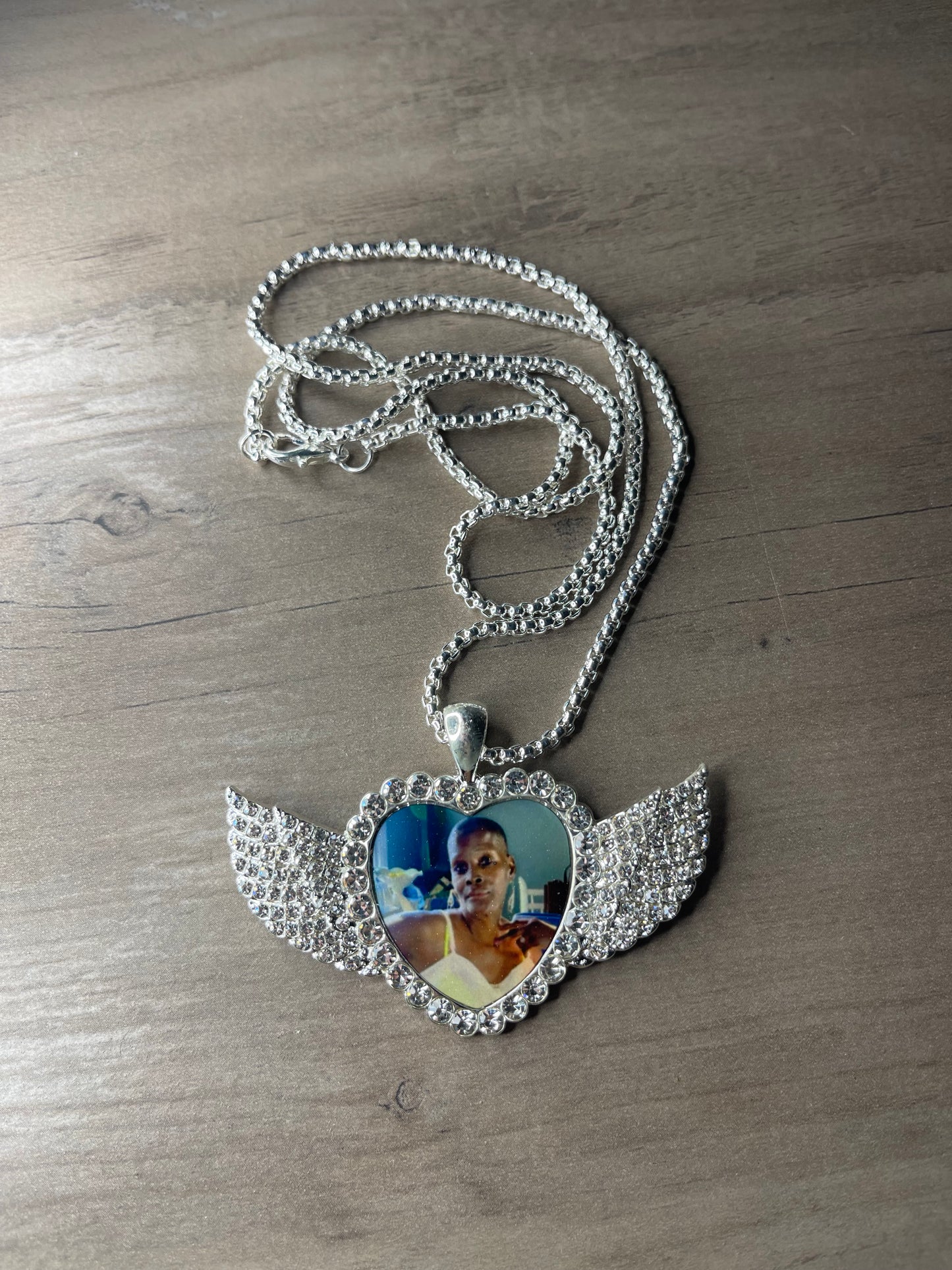 Personalized Heart Wing Necklaces 25mm