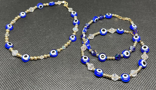 Forever Gold Blue Evil Eye Anklet